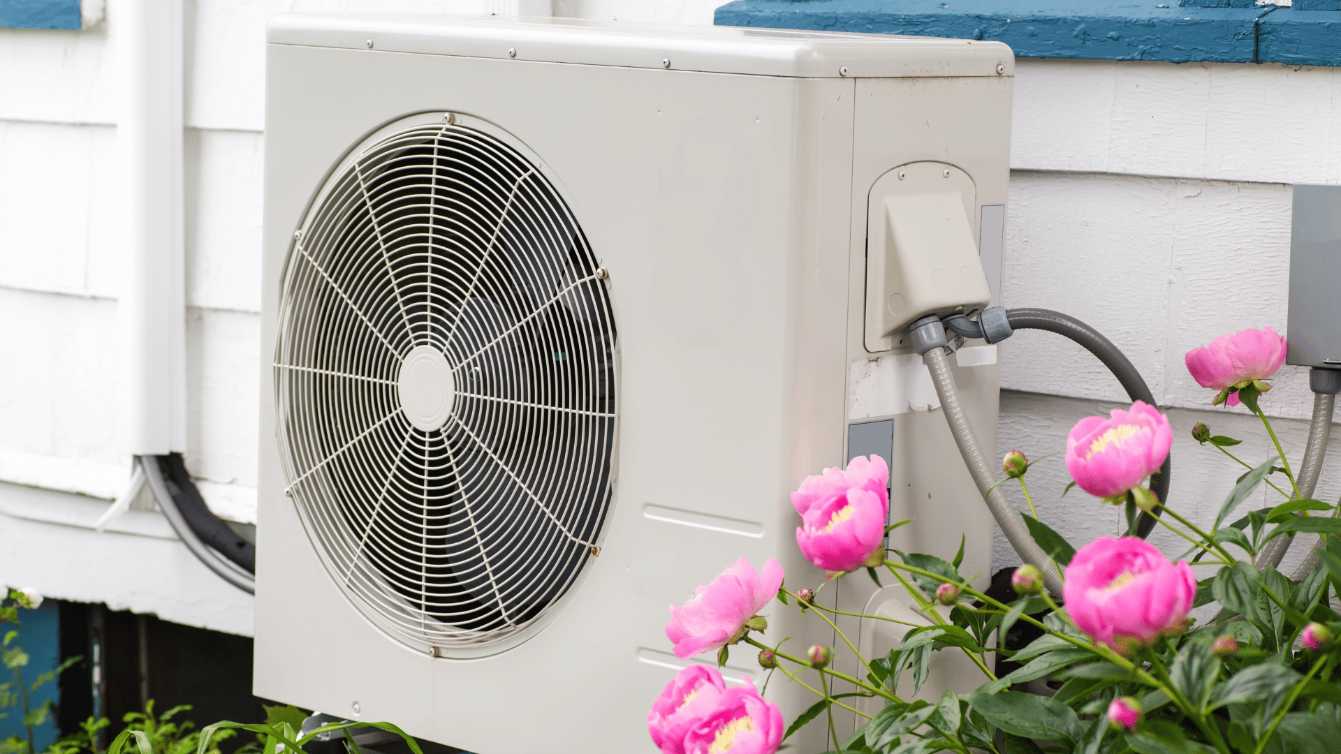 heat pump installed on side of house